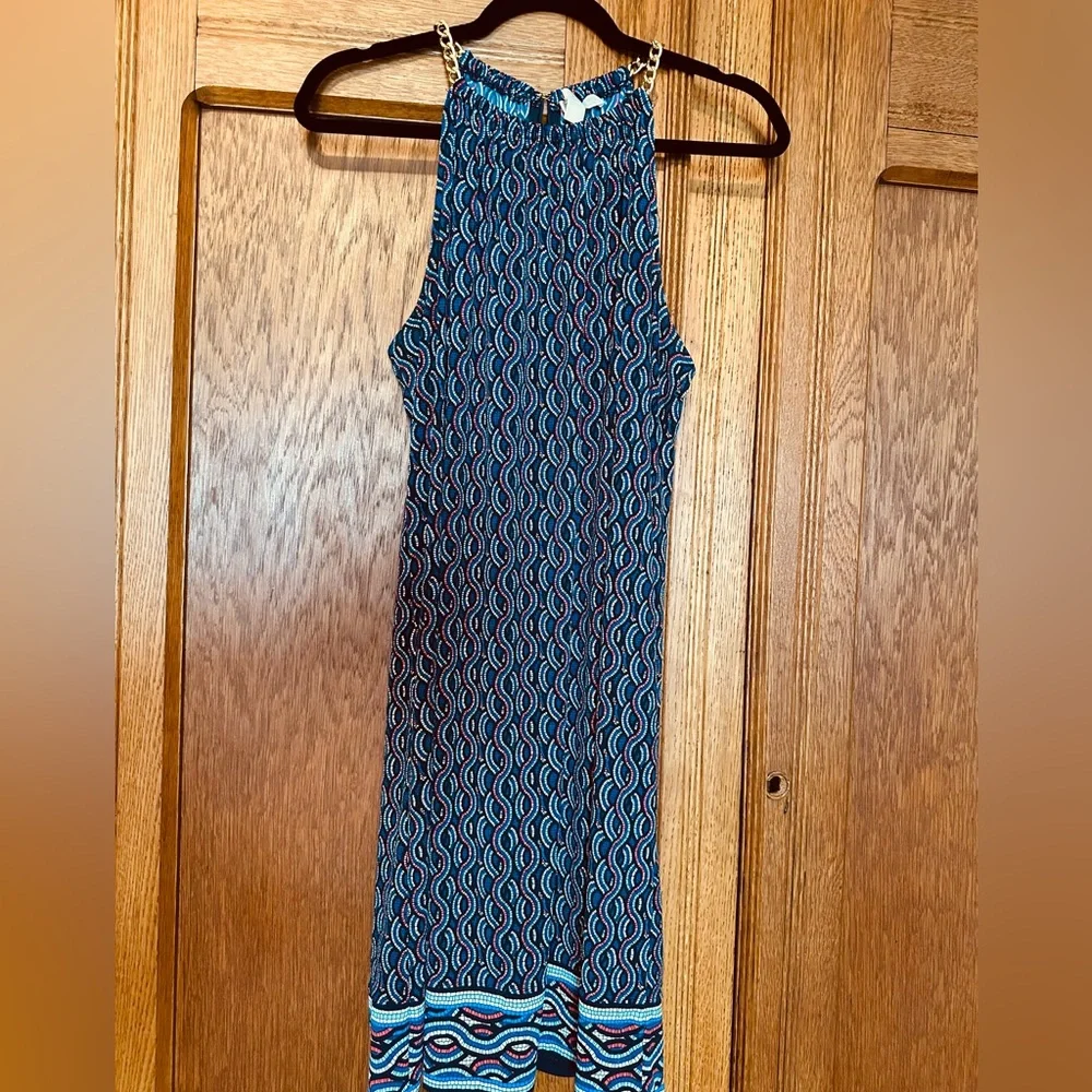 Michael Kors Blue and Red Patterned Dress - Picture 2 of 9